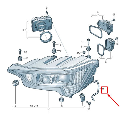 NEW AUDI E-TRON GEN HEADLAMP DRAIN HOSE 4KE941717