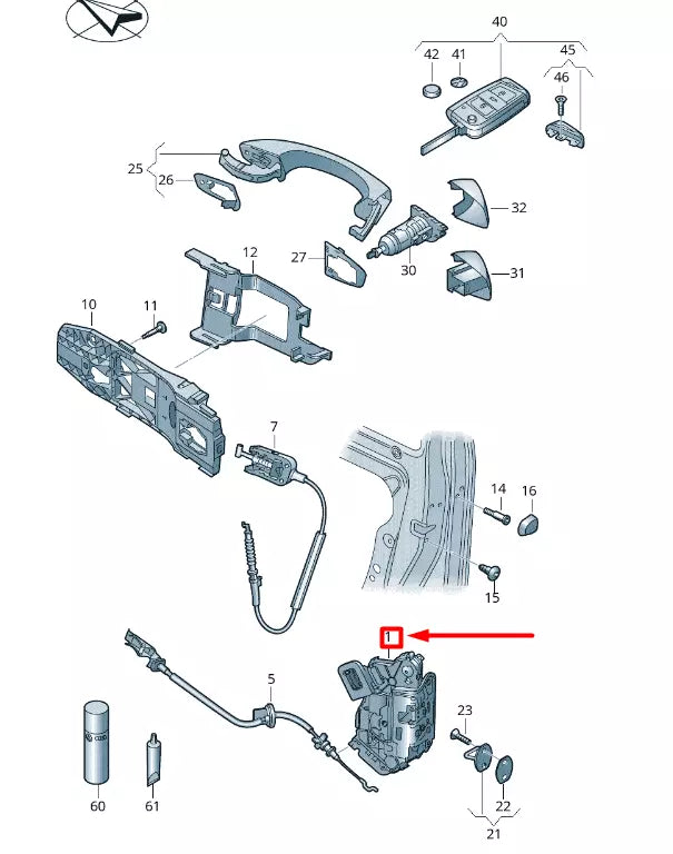 NEW VOLKSWAGEN T-ROC A11 FRONT RIGHT DOOR LOCK LHD 5TB837016A