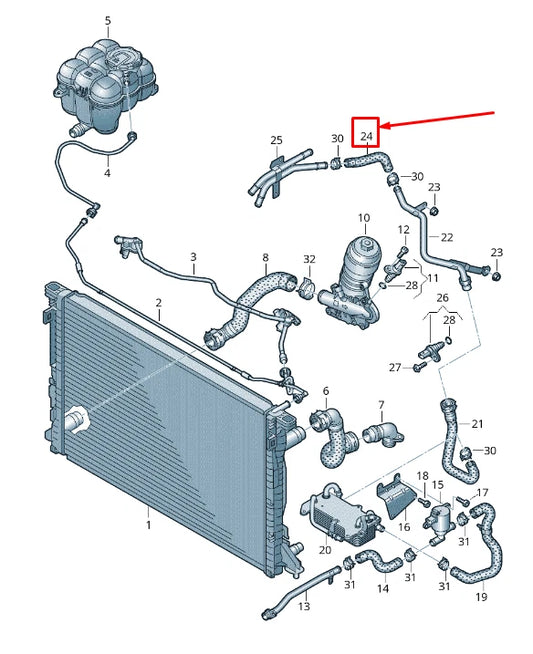 NEW AUDI Q7 4M ENGINE COOLANT HOSE 4M0121449BK