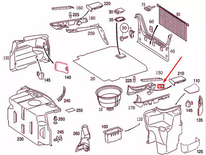 NEW MB CL COUPE C215 LUGAGGE LEFT INSIDE COVER A21569303337C45 ORIGINAL