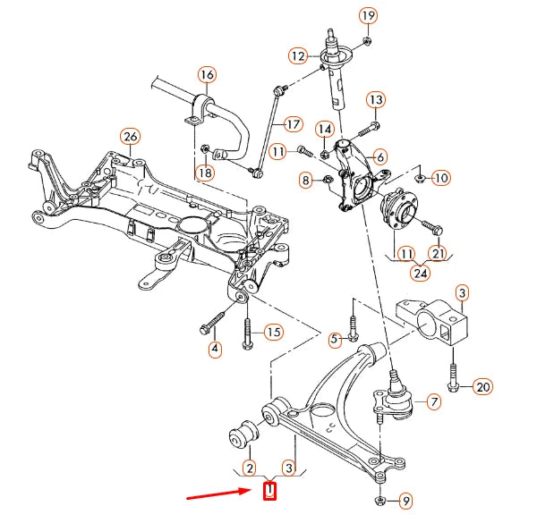 NEW VOLKSWAGEN TIGUAN MK1 FRONT LEFT WISHBONE CONTROL ARM 5N0407151 ORIGINAL