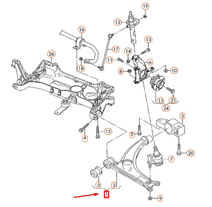 NEW VOLKSWAGEN TIGUAN MK1 FRONT LEFT WISHBONE CONTROL ARM 5N0407151 ORIGINAL