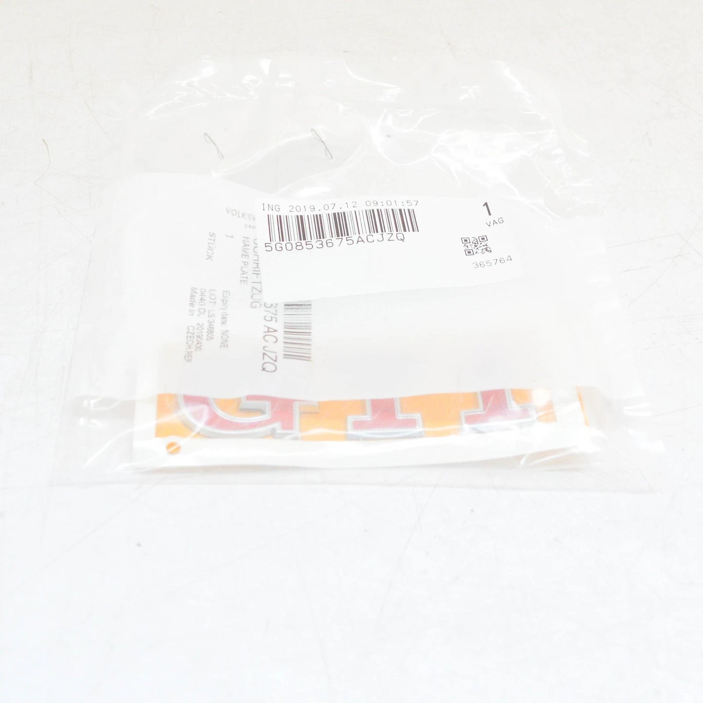 NEW VOLKSWAGEN GOLF MK7 5G BOOT LID GTI BADGE LOGO 5G0853675 ACJZQ ORIGINAL