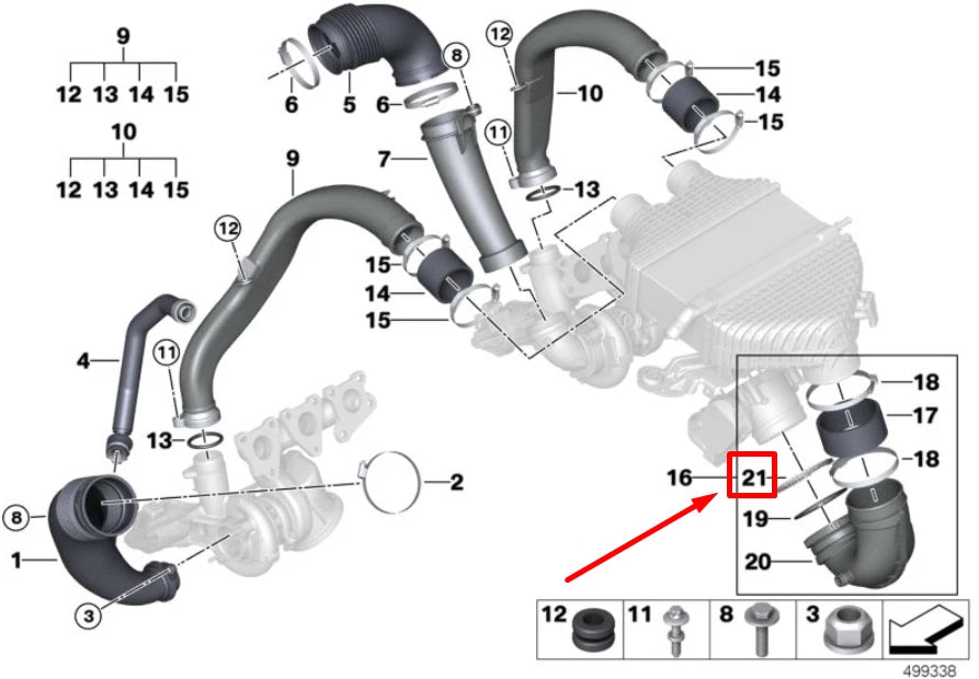 NEW BMW 2 COUPE F87 ENGINE CLAMP RING 7848445 11617848445 ORIGINAL