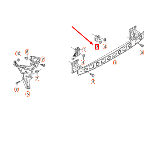 new audi a3 8v rear side reinforcement right bracket 8v5807330 original