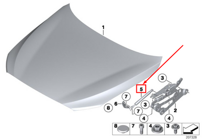 new bmw 5 gran turismo f07 hood lift support 51237200197 7200197 original