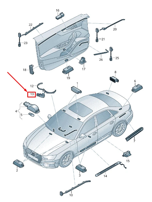 NEW AUDI A5 F5 CUP HOLDER LED MODULE 8W0947355K ORIGINAL