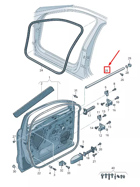 NEW AUDI Q3 F3 FRONT RIGHT UPPER DOOR REINFORCEMENT BAR 83A837960A