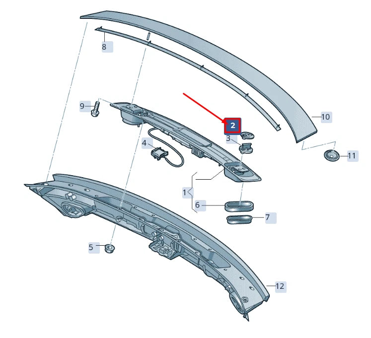 NEW AUDI RS7 SPORTBACK 4G REAR SPOILER ADJUSTMENT PART 4G8827675 ORIGINAL