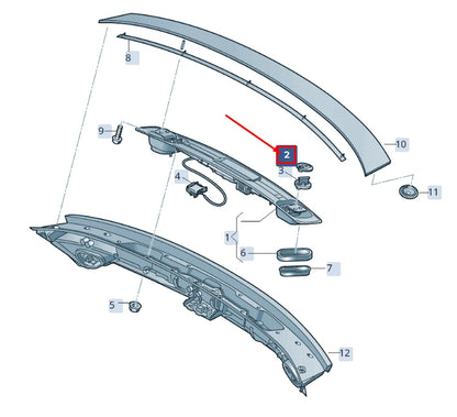 NEW AUDI RS7 SPORTBACK 4G REAR SPOILER ADJUSTMENT PART 4G8827675 ORIGINAL