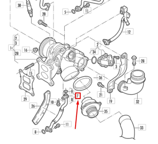NEW AUDI TT FV TURBOCHARGER OIL RETURN LINE 06K145735T ORIGINAL