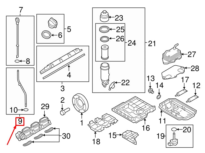 NEW AUDI A4 AVANT B8 OIL DIPSTICK TUBE 06E115630B ORIGINAL