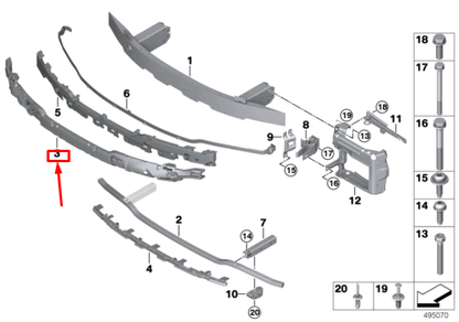 new bmw 3 g20 front bumper crash absorber foam 51117422212 7422212 2020 original