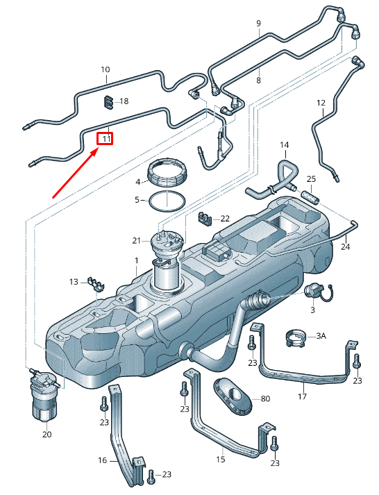 new volkswagen crafter 2f mk1 fuel return pipe 2e0201362f original