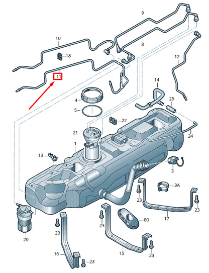new volkswagen crafter 2f mk1 fuel return pipe 2e0201362f original