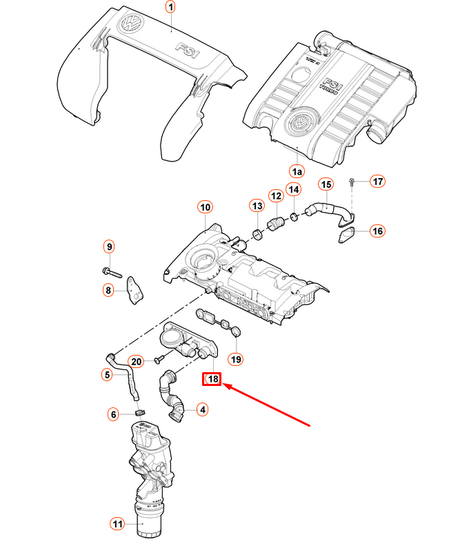 NEW VOLKSWAGEN EOS PRESSURE-RELIEF VALVE 06F129101P ORIGINAL
