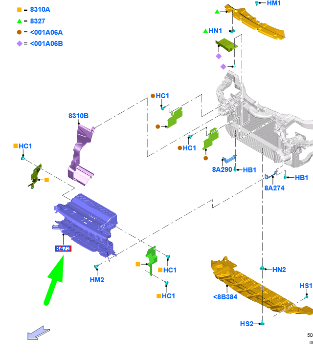 new ford kuga mk2 c520 radiator grille bracket 2099214 gv4b-8473-ea original