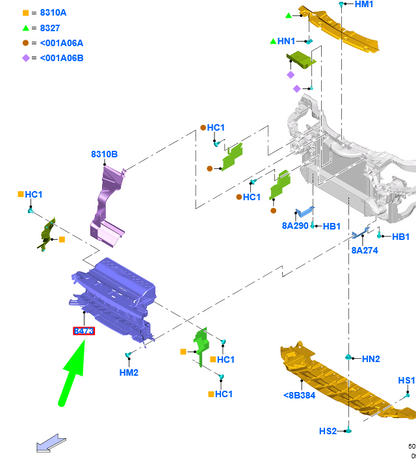 new ford kuga mk2 c520 radiator grille bracket 2099214 gv4b-8473-ea original