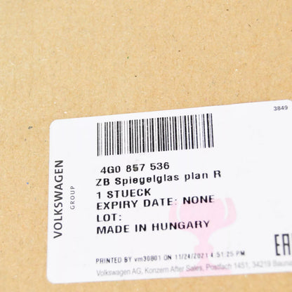 NEW AUDI A6 C7 FRONT RIGHT DOOR MIRROR GLASS 4G0857536