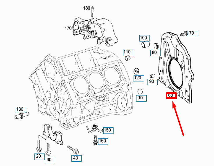 NEW MERCEDES-BENZ ML W166 CRANKCASE COVER A2760100007 ORIGINAL