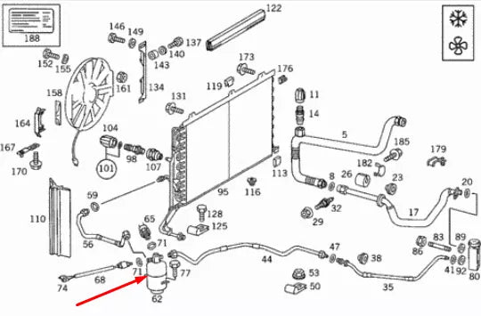NEW MERCEDES-BENZ SL R129 AIR CONDITIONING DRYER A1298300183 ORIGINAL