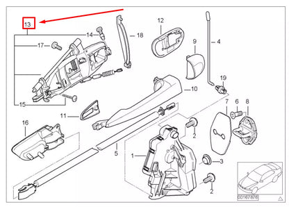 NEW BMW 3 E46 FRONT RIGHT OUTSIDE DOOR HANDLE CARRIER 7044840 51217044840