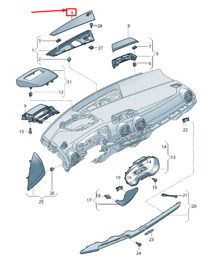 NEW AUDI Q2 GA DASHBOARD LOUDSPEAKER TRIM 81C8573676PS ORIGINAL