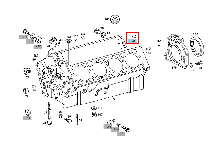NEW MERCEDES-BENZ S W116 TRANSMISSION PILOT BUSHING A1169910141 ORIGINAL
