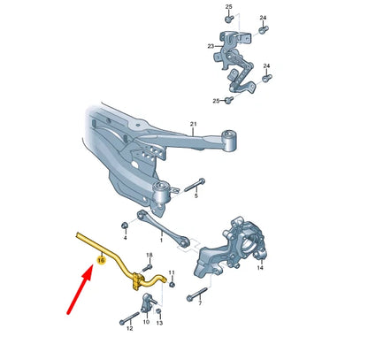 NEW VOLKSWAGEN GOLF MK7 REAR ANTI ROLL BAR 5Q0511305BC ORIGINAL