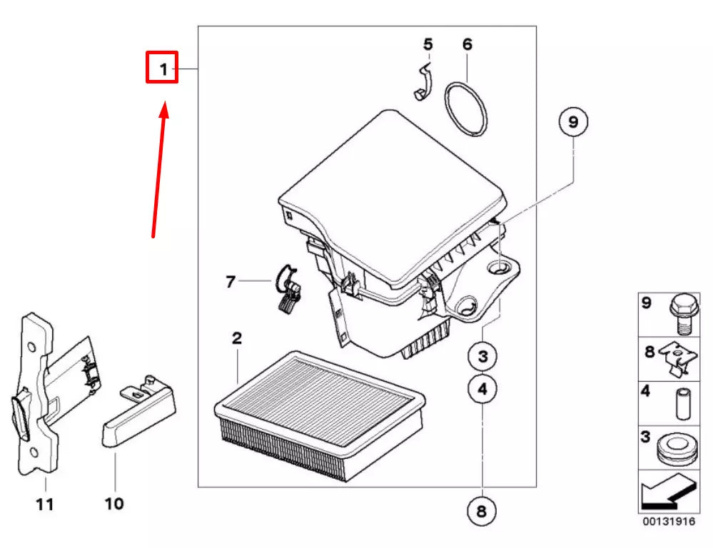 NEW BMW 3 CABRIO E46 ENGINE AIR FILTER BOX 13717501971 7501971 ORIGINAL