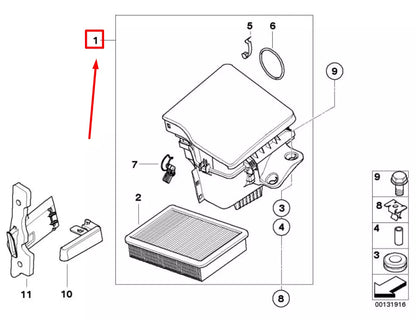 NEW BMW 3 CABRIO E46 ENGINE AIR FILTER BOX 13717501971 7501971 ORIGINAL