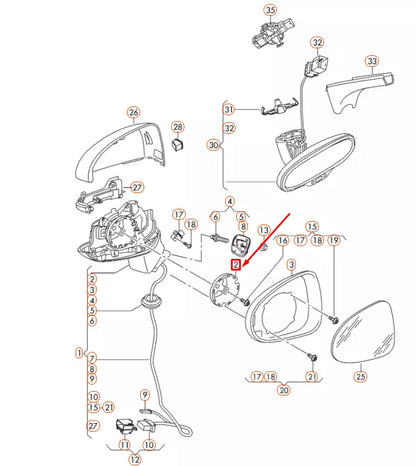 NEW AUDI A3 8V FRONT LEFT DOOR MIRROR DRIVE MOTOR RHD 8T0959578A ORIGINAL
