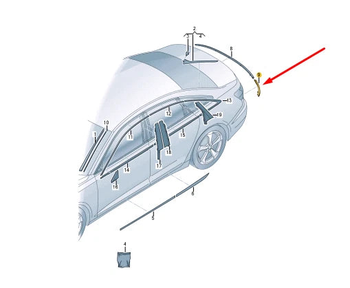 NEW AUDI A6 C8 AVANT REAR LEFT TAILLIŪGHT BEZEL TRIM 4K5853955T94