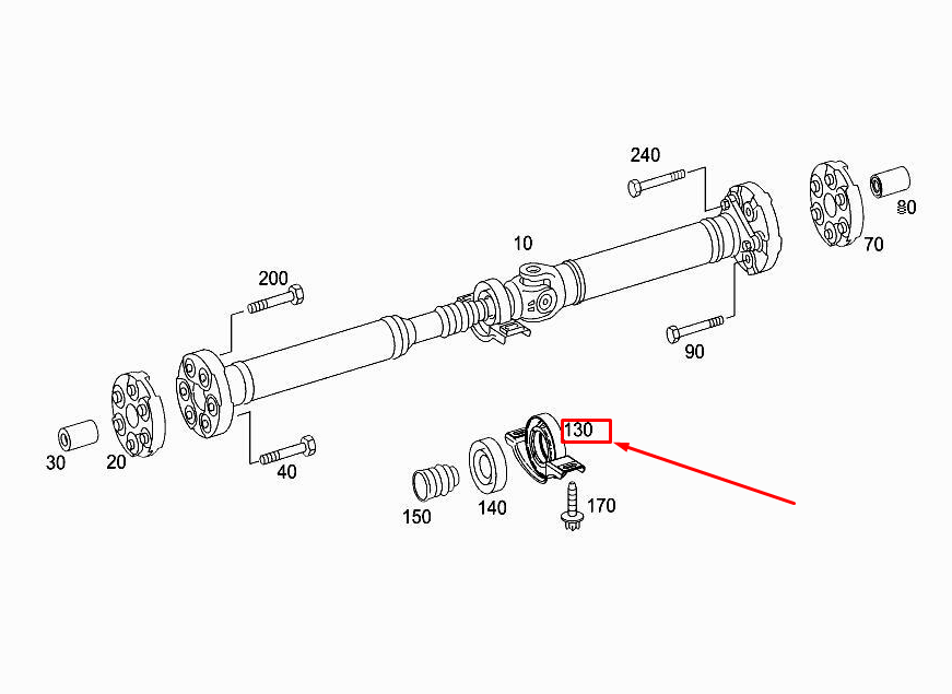 new mercedes-benz e w213 propeller shaft center bearing a2054103302 original