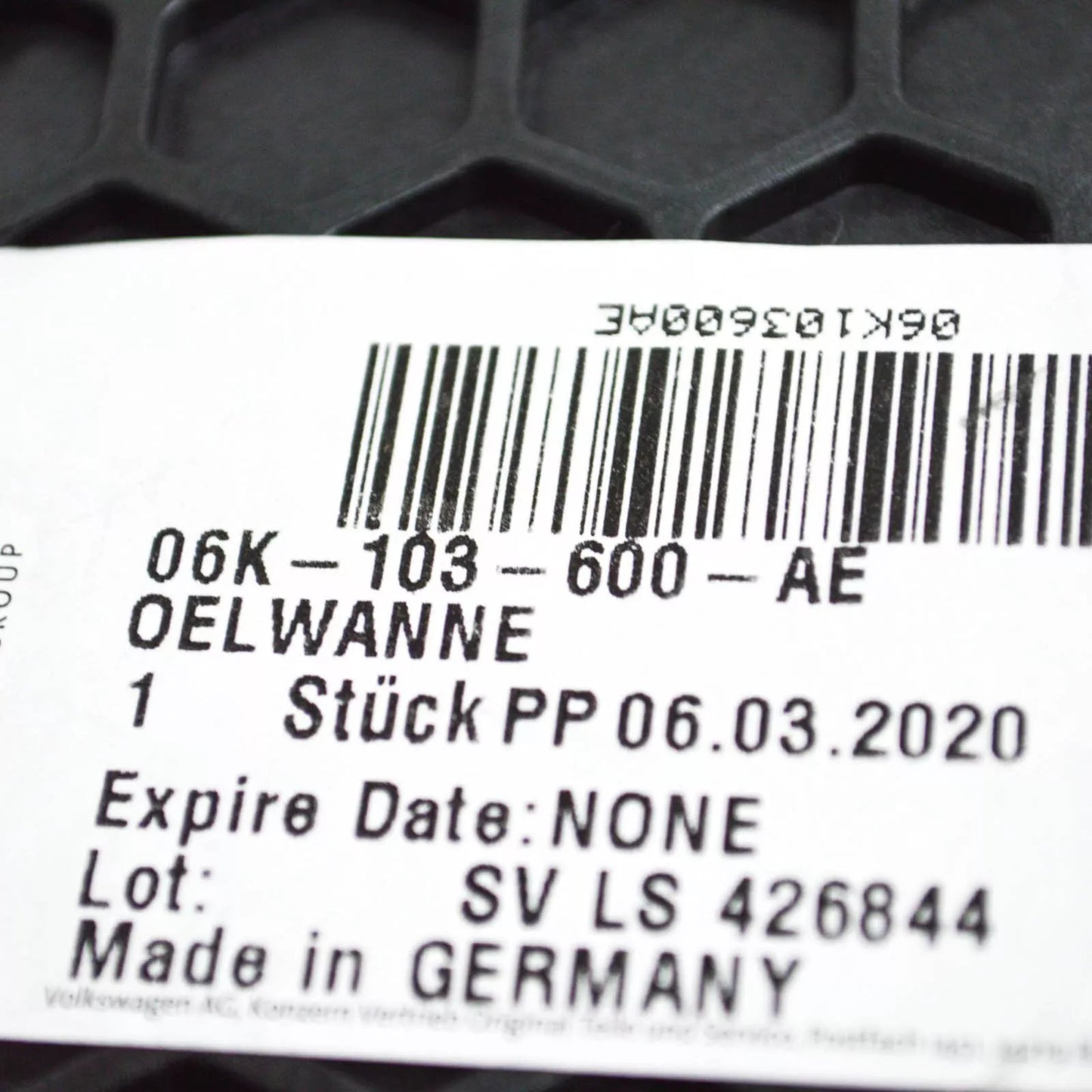 NEW AUDI A3 8V OIL SUMP LOWER PART 06K103600AE 2.0 PETROL 2016 ORIGINAL