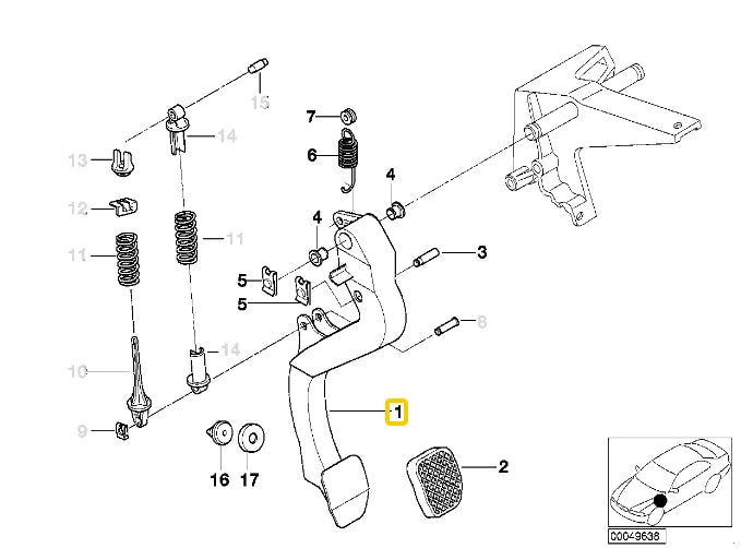 NEW BMW E36 Z3 CABRIO COMPACT COUPE ROADSTER CLUTCH PEDAL 1158659