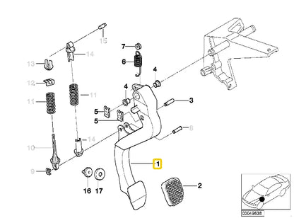NEW BMW E36 Z3 CABRIO COMPACT COUPE ROADSTER CLUTCH PEDAL 1158659