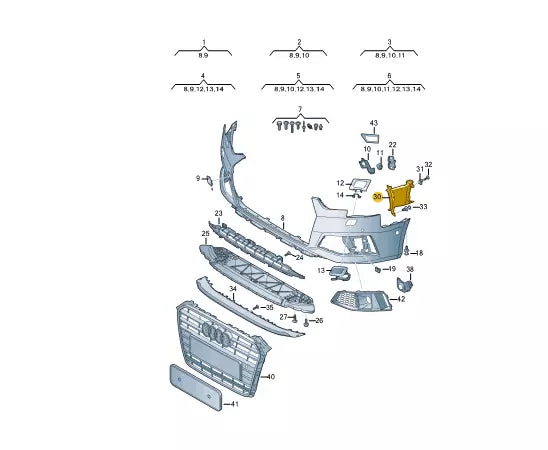 NEW AUDI A4 AVANT B9 RIGHT AIR GUIDE 8W0121764D ORIGINAL