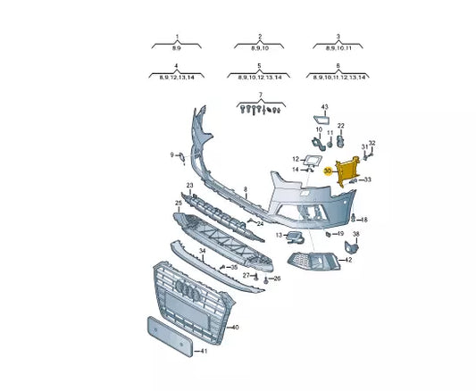NEW AUDI A4 AVANT B9 RIGHT AIR GUIDE 8W0121764D ORIGINAL
