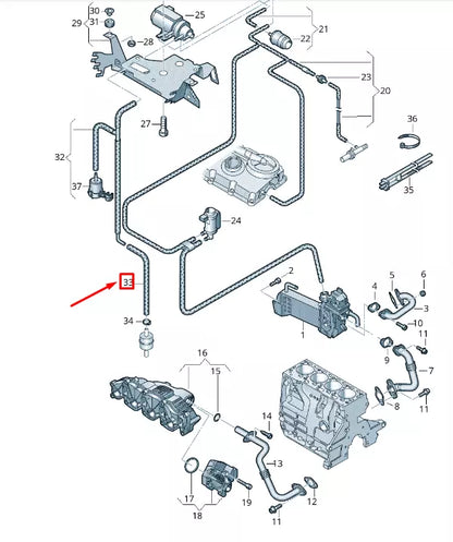 NEW VW TRANSPORTER VI T6 VACUUM HOSE 7E0133241J