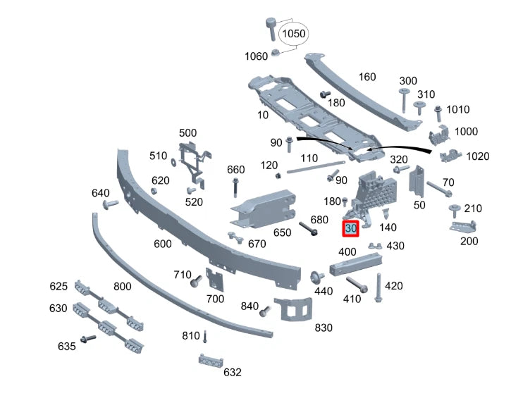 NEW MB S W223 FRONT RIGHT RADIATOR SUPPORT ABSORBER A2236205800 ORIGINAL