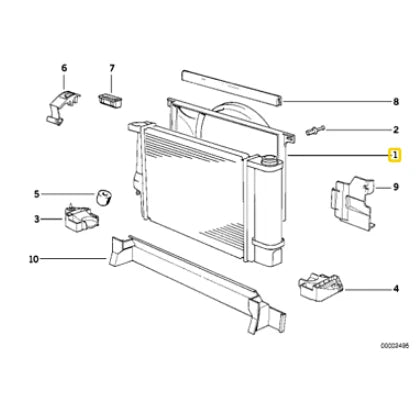 NEW BMW 3 E36 RADIATOR FAN SHROUD 320I 110KW 17111723030 ORIGINAL