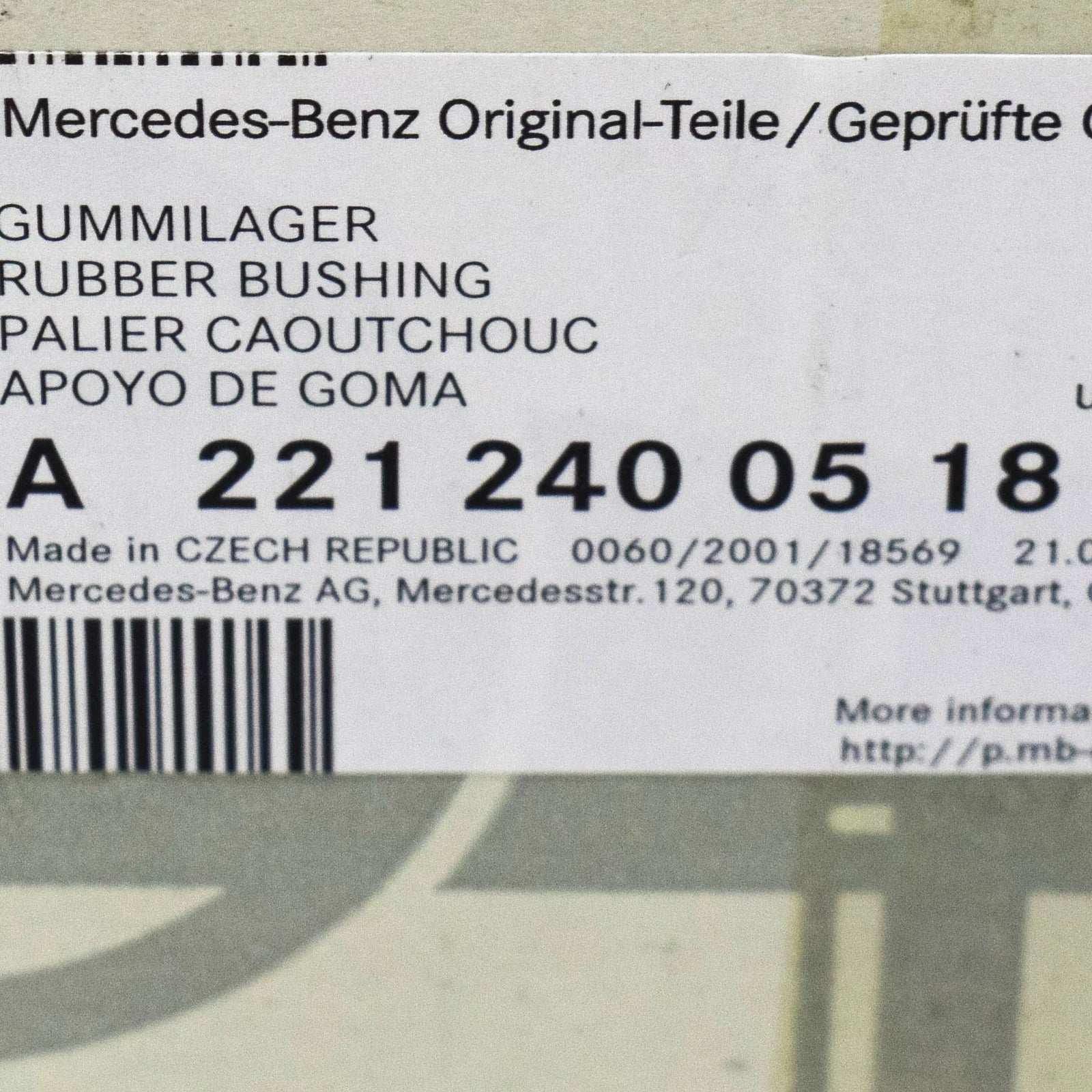 NEW MERCEDES-BENZ GLK X204 ENGINE REAR RUBBER MOUNTING A2212400518 ORIGINAL