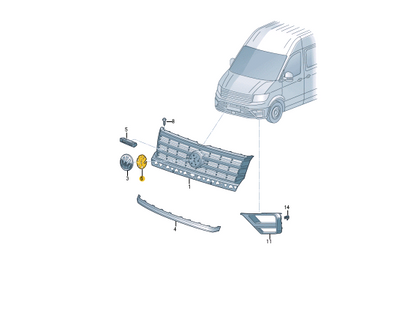 NEW VW CRAFTER SZ FRONT BUMPER RADIATOR GRILLE CARRIER 7E0853719041 ORIGINAL