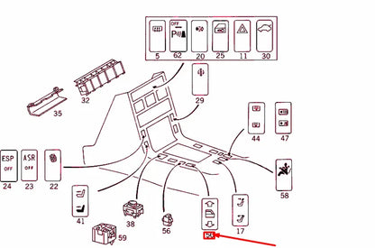 NEW MB S W140 CENTRE CONSOLE REAR WINDOW REGULATOR SWITCH A1408212951