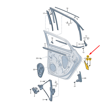 new cupra formentor rear right door window inner frame trim 5ff8399724pk