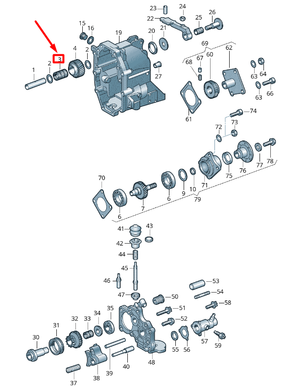 new volkswagen crafter 2f mk1 change gear needle bearing 0b7311117c original
