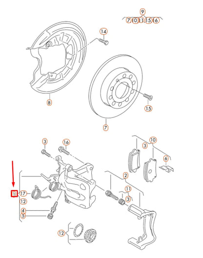 NEW VOLKSWAGEN GOLF 5K MK6 REAR LEFT BRAKE CALIPER 1K0615423P ORIGINAL