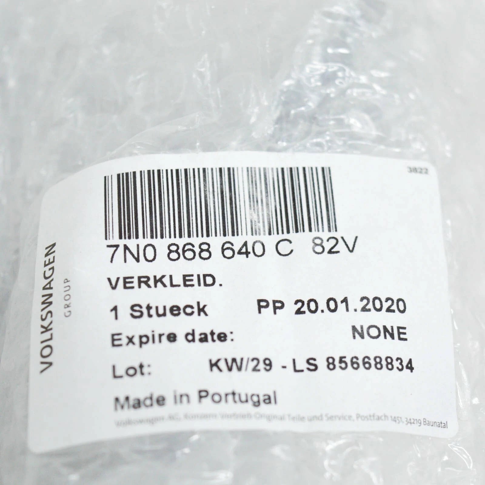 NEW VW SHARAN 7N SLIDING DOOR ROLLER GUIDE RIGHT TRIM 7N0868640C82V ORIGINAL