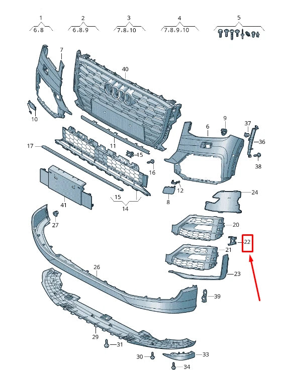 NEW AUDI Q2 GA FRONT RIGHT BUMPER ULTRASOUND SENSOR SUPPORT 81A919261B